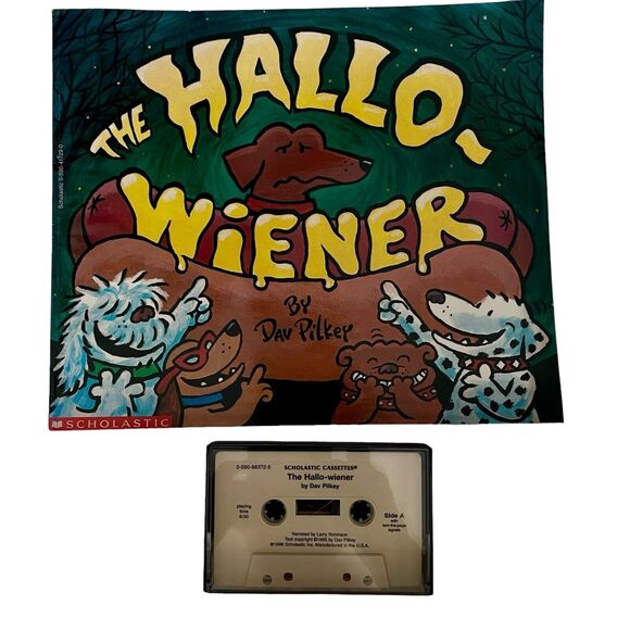 The Hallo Wiener by Dav Pilkey scholastic Cassette Tape And Book - Picture 1 of 3